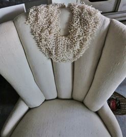 Ribbed Boudoir Chair and a Fabulous Antique Pearl Collar / Necklace