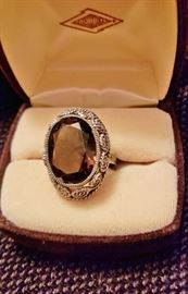 Antique Sterling Amethyst Ring