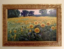 Framed canvas print "Sunflowers, Gentry Country" 1/200  BillyO by artist Billy O'Donnell