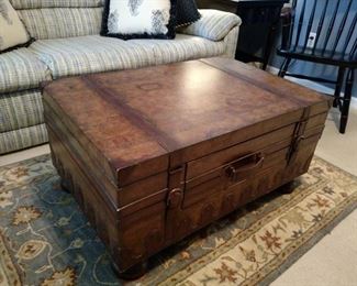 Butler Furniture Co. laminated old world map trunk table