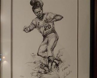 Weber lithograph of Lou Brock  2010 numbered 16/300