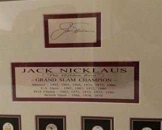 Close up of the ball markers of the Jack Nicklaus picture