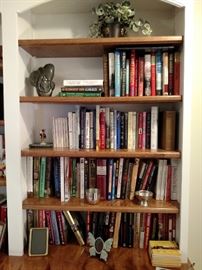 And more books. There are many books through out the home, upper left hand Zimbabwe verdite carved elephant figure