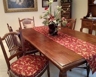 Plank top dining room table