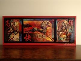 Euripides Kastaris print on canvas, signed and dated '06 titled "Victory Horses" on back, 6/56