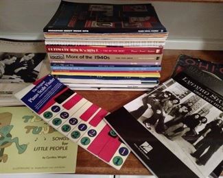 Sheet music including Billy Joel and Lynard Skynard