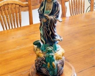 Japanese majolica finish  mud figurine of a female