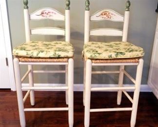 Pair of painted counter height stools