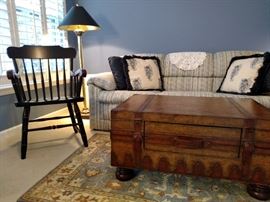 Shubert Design Mendenhall sofa sleeper, University armchair and floor lamp