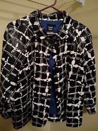 Sharon Young black and white jacket