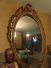 Magnificent Carved & Guilded Antique Mirror