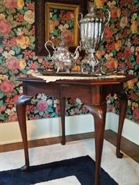 Mahogany drop leaf corner table