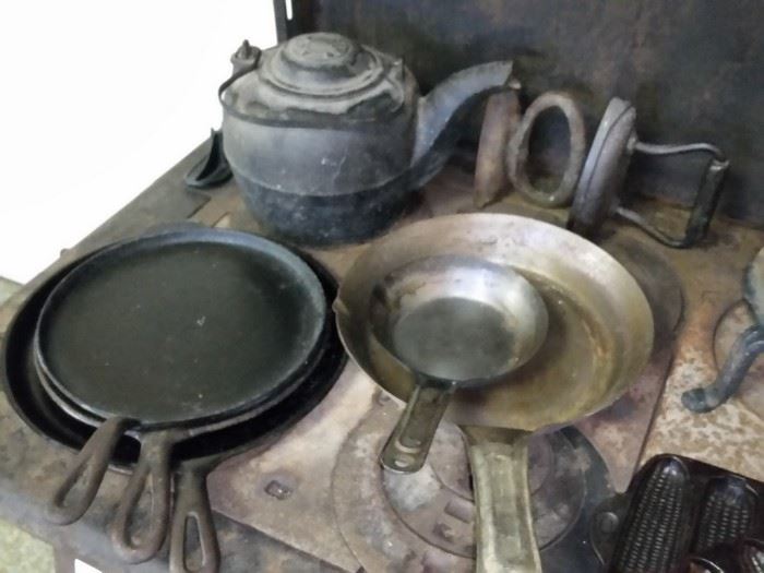 Some antique and vintage cookware