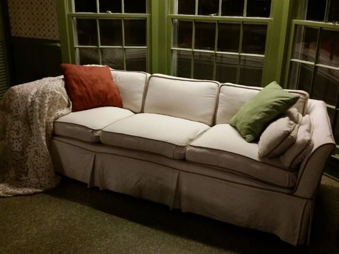 Custom slip covered sofa