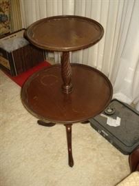 Mahogany 2 tier candle stand