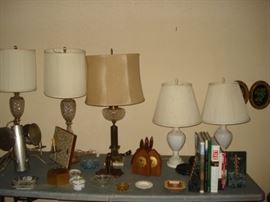 Table lamps, bookends