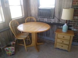 Small Kitchen Table & 2 Chairs, Nightstand