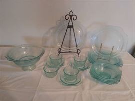 Aqua Green Depression Glass - Madrid Pattern