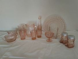 Pink Depression Glass - Mayfair Open Rose Pattern