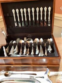 Sterling silver flatware patterns in Chateau Rose, Chantilly and La Scalla