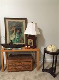 Asian Truck, Table, Lamp Painting, Globe, Wooden Ship.