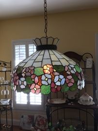 Stained glass hanging lamp