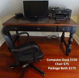 Wood Computer Desk Chair
