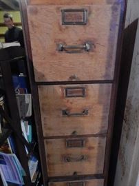 Old wooden file cabinet.