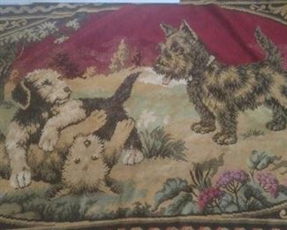 Vintage scottish terrier dogs tapestry