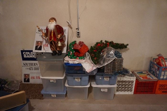 storage bins, Santa, Christmas