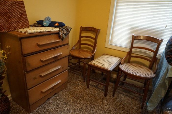 2 matching chairs, piano bench, dresser