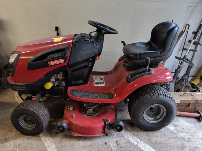 NIce riding lawnmower. Garage house on the hill. Runs great.