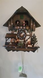 Unbelievable, never used, new old stock Hones "Woodchopers" Cuckoo clock.  Was still in original box!