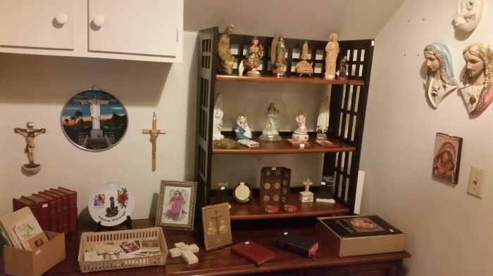 Lots of vintage religious items.
