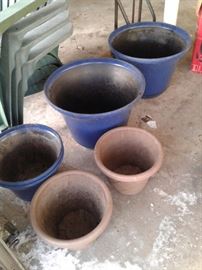 Selection of garden pots