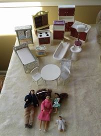 Doll house furniture and family