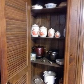 Kitchen dishes, pots and pans