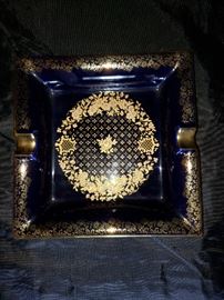Limoges Castel Cobalt and Gold Ashtray https://ctbids.com/#!/description/share/104279