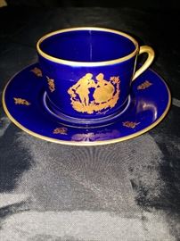 Limoges Castel Coabalt and Gold Tea Cup and Saucer. https://ctbids.com/#!/description/share/104292