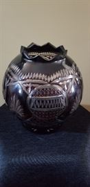 Amazing Black, Cut Glass Bowl / Vase https://ctbids.com/#!/description/share/104304