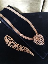 Mary McFadden Brooch and Grosse Necklace 