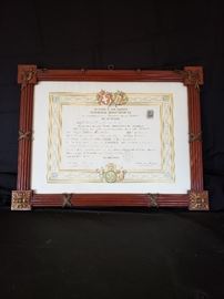 Certificate with stamp https://ctbids.com/#!/description/share/104236