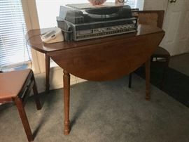 Drop Leaf Table, Vintage Stereo