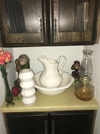 Bowl & Pitcher, Oil Lamp, Fun Monkeys