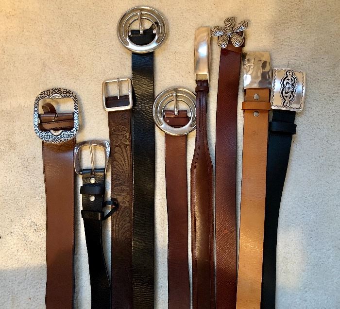 Leather belts , mostly Silpada - Large sizes