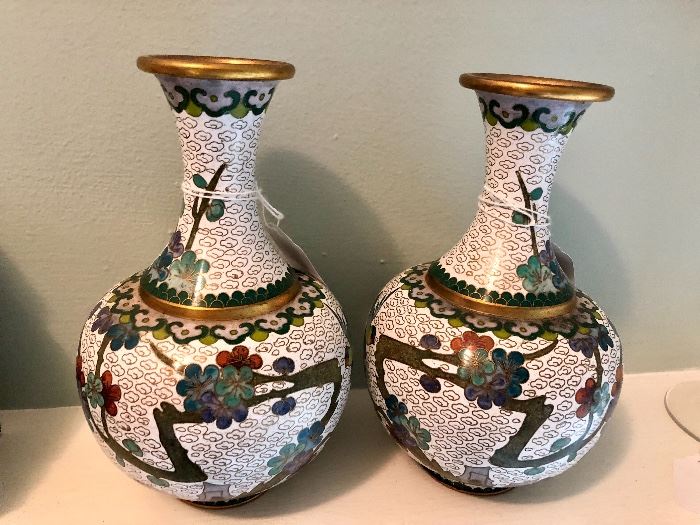 Pair of cloisonné  vases 