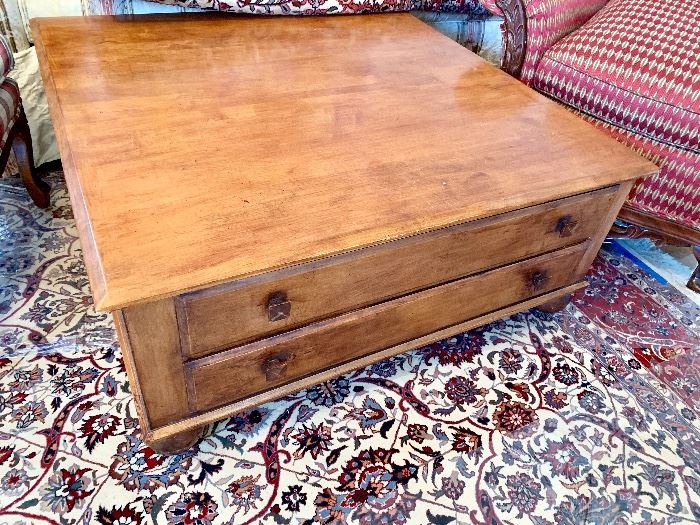 Ethan Allen coffee table with drawers (1)