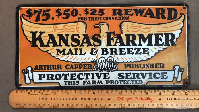 Kansas Farmer Mail & Breeze Vintage Metal Sign