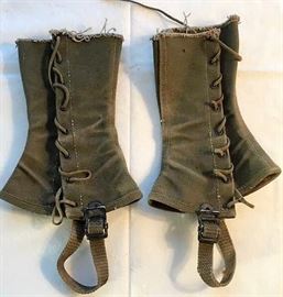 WWII Pair of Military Canvas Transitional Spats