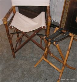 Bamboo Directors chair with bench
